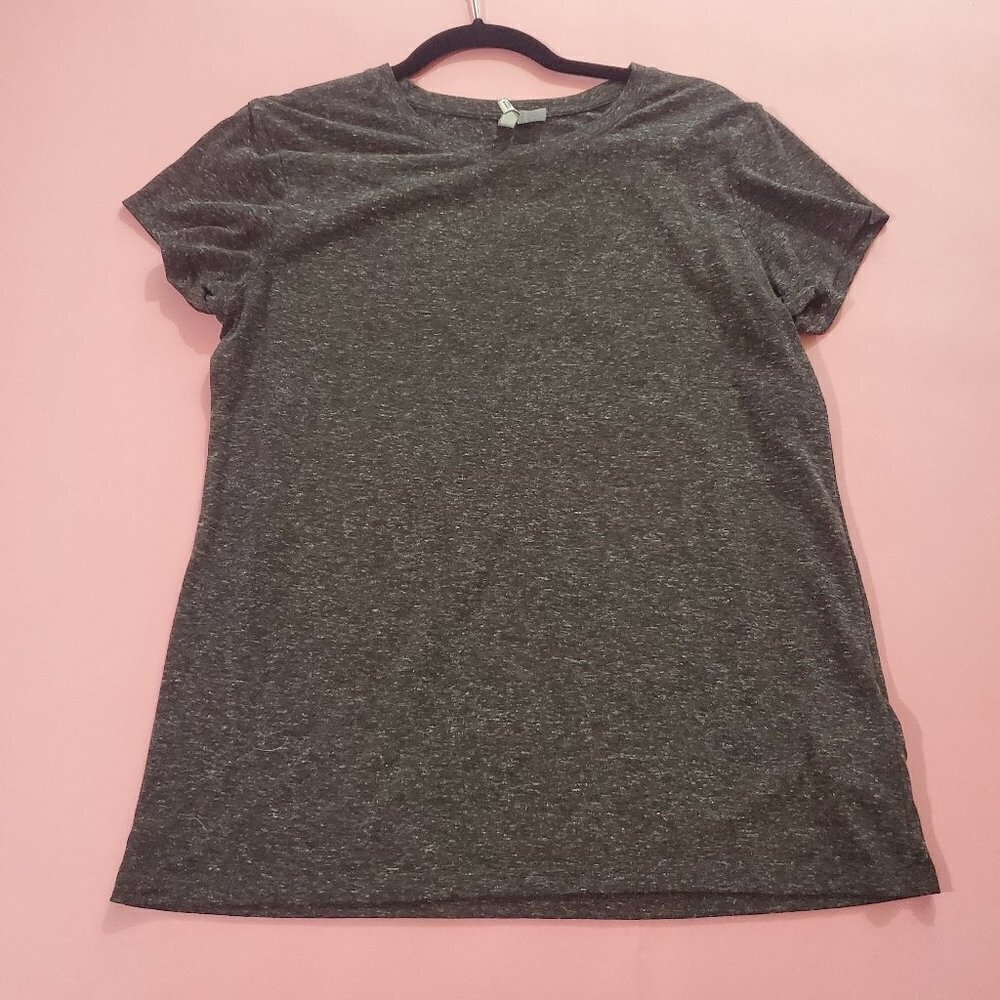 H&M Dark Grey Heathered Basic Short Sleeve T-Shirt